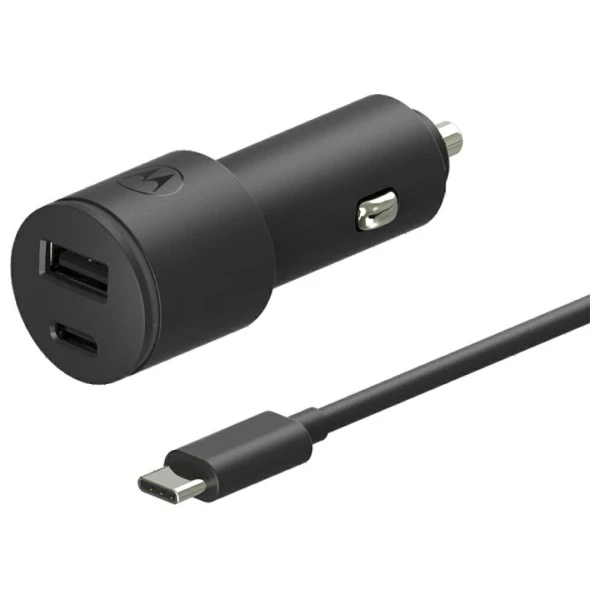 Automobilinis įkroviklis Motorola TurboPower 45W Dual USB-A/USB-C su kabeliu USB-C 1m juodos spalvos aprašymas - Prekės nuotrauka Automobilinis įkroviklis Motorola TurboPower 45W Dual USB-A/USB-C su kabeliu USB-C 1m juodos spalvos aprašymas - Prekės nuotrauka