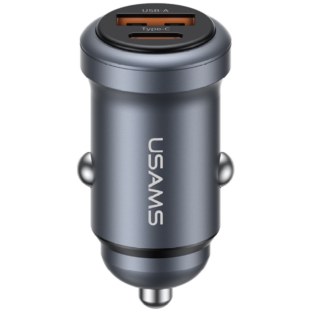 Automobilinis įkroviklis USAMS CC322 30W 1xUSB-A 1xUSB-C tarnish aprašymas - Prekės nuotrauka Automobilinis įkroviklis USAMS CC322 30W 1xUSB-A 1xUSB-C tarnish aprašymas - Prekės nuotrauka
