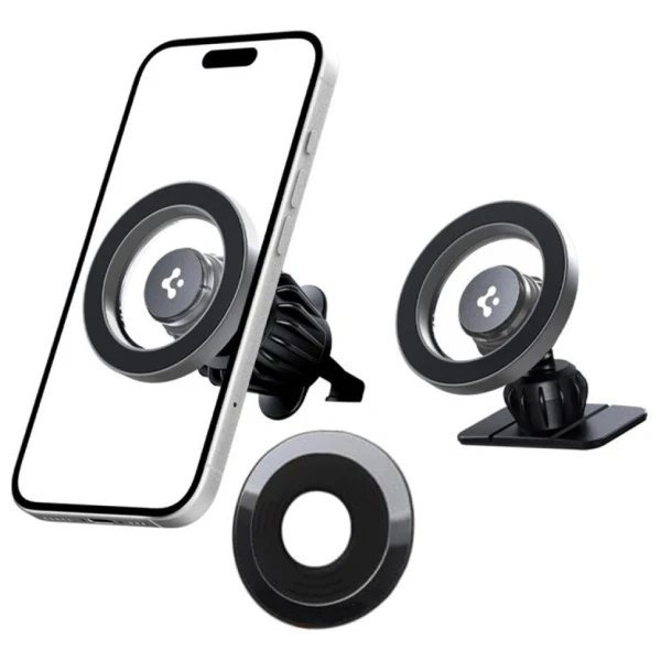 Automobilinis laikiklis telefonui Spigen MFT13 2in1 MagSafe sidabro spalvos aprašymas - Prekės nuotrauka Automobilinis laikiklis telefonui Spigen MFT13 2in1 MagSafe sidabro spalvos aprašymas - Prekės nuotrauka