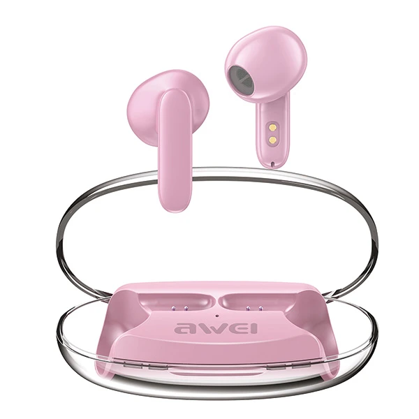 AWEI ausinės Bluetooth 5.3 T85 ENC TWS rožinės spalvos aprašymas - Prekės nuotrauka