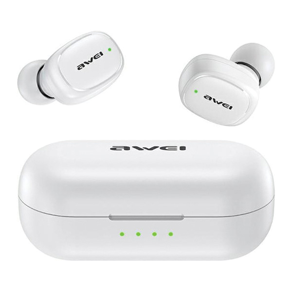 AWEI Bluetooth 5.1 T13 Pro TWS ausinės + įkrovimo stotelė, baltos spalvos aprašymas - Prekės nuotrauka