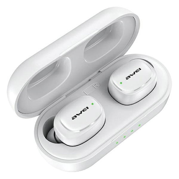AWEI Bluetooth 5.1 T13 Pro TWS ausinės + įkrovimo stotelė, baltos spalvos aprašymas - Prekės nuotrauka