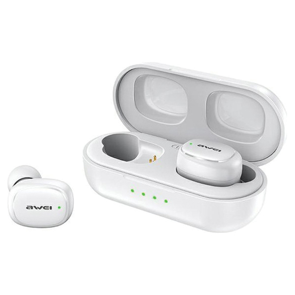 AWEI Bluetooth 5.1 T13 Pro TWS ausinės + įkrovimo stotelė, baltos spalvos aprašymas - Prekės nuotrauka