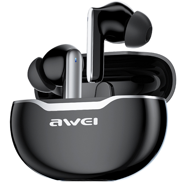 AWEI Bluetooth 5.3 T50 TWS ausinės + įkrovimo stotelė, juodos spalvos aprašymas - Prekės nuotrauka