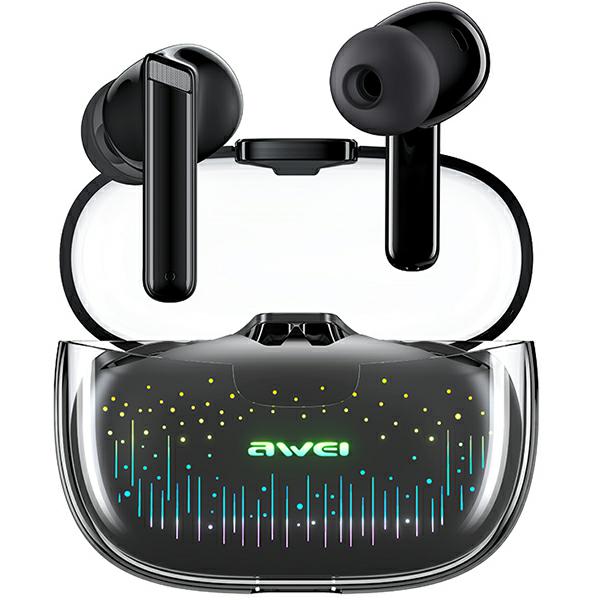 AWEI Bluetooth 5.3 T52 Pro2 TWS ausinės + įkrovimo stotelė, juodos spalvos aprašymas - Prekės nuotrauka
