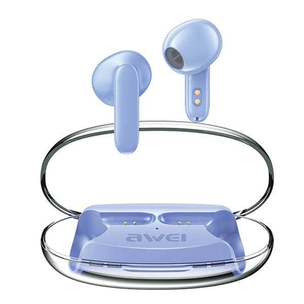 AWEI Bluetooth 5.3 T85 ENCTWS ausinės + įkrovimo stotelė mėlynos aprašymas - Prekės nuotrauka