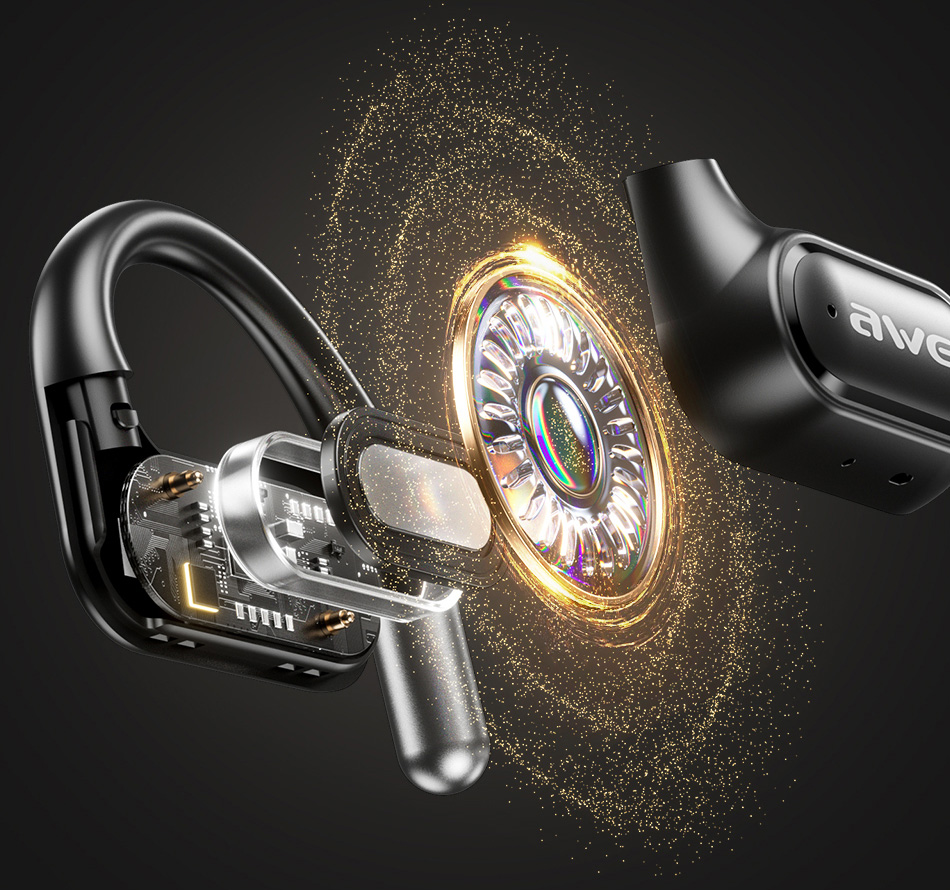AWEI Bluetooth 5.4 ausinės OWS T93+ įkrovimo stotelė, baltos spalvos aprašymas - Prekės nuotrauka