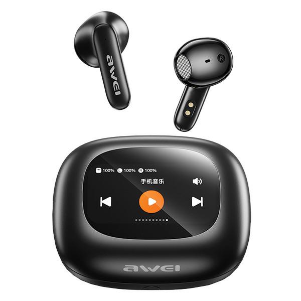 AWEI Bluetooth 5.4 TP97TWS ausinės + įkrovimo stotelė, juodos spalvos aprašymas - Prekės nuotrauka
