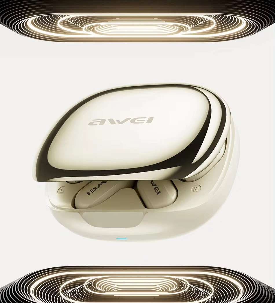 AWEI Bluetooth 5.4 TZ12+ Ausinės su įkrovimo stotele, juodos spalvos aprašymas - Prekės nuotrauka