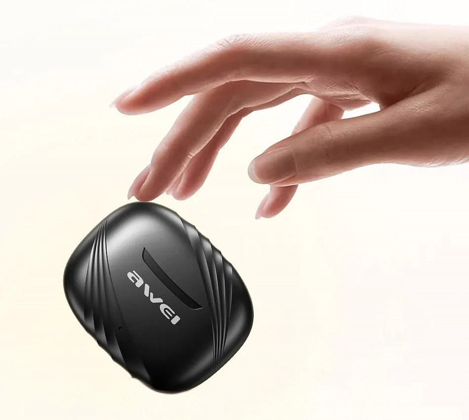 AWEI Bluetooth ausinės 5.3 TA6 ANC+ su įkrovimo dėklu, juodos spalvos aprašymas - Prekės nuotrauka