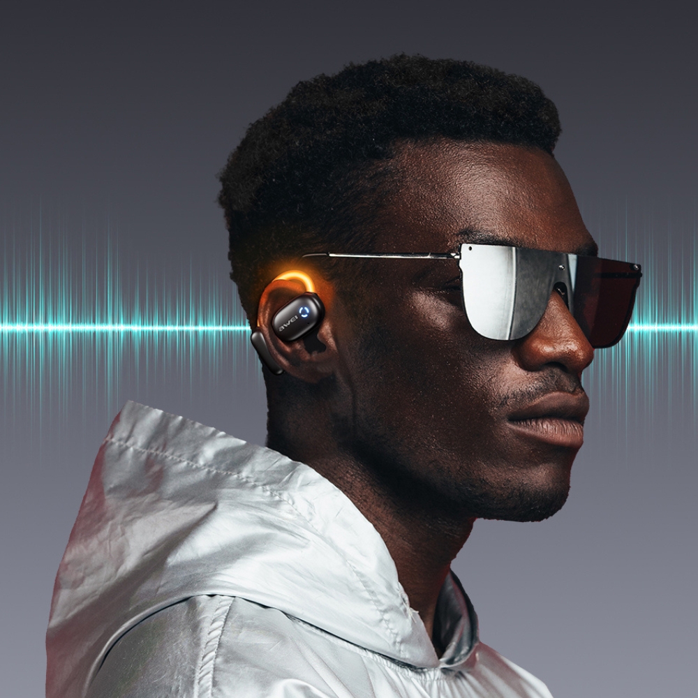 AWEI Bluetooth ausinės 5.4 TZ13 ANC + įkrovimo stotelė, juodos spalvos aprašymas - Prekės nuotrauka