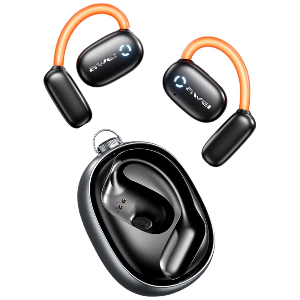 AWEI Bluetooth ausinės 5.4 TZ13 ANC + įkrovimo stotelė, juodos spalvos aprašymas - Prekės nuotrauka