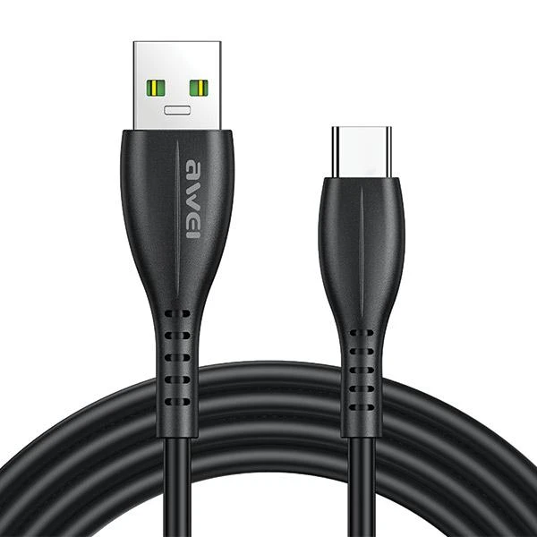 AWEI CL-115T USB į USB-C juodos spalvos kabelis aprašymas - Prekės nuotrauka