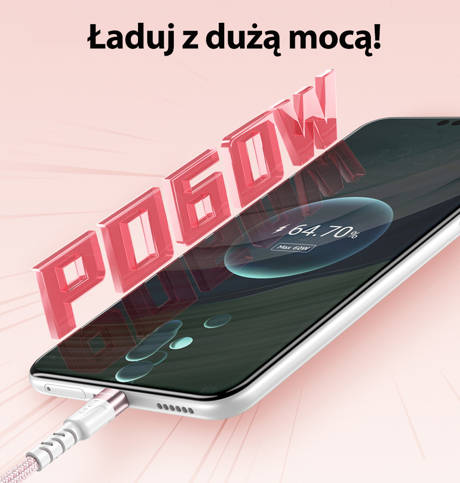 AWEI CL-166T USB-C į USB-C magnetinis laidas, juodos spalvos aprašymas - Prekės nuotrauka