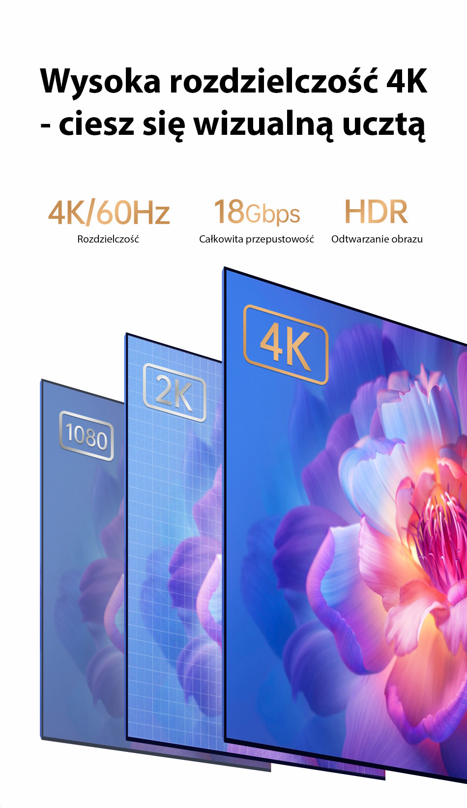AWEI CL-212T USB-C į HDMI 4K 30Hz laidas, juodos spalvos aprašymas - Prekės nuotrauka