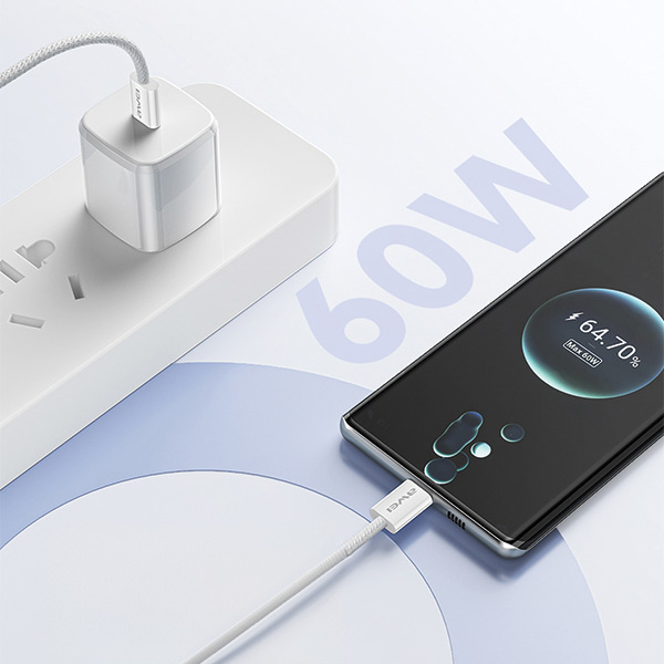 AWEI CL-219T USB-C į USB-C60W juodos spalvos Apple iPhone 15 kabelis aprašymas - Prekės nuotrauka AWEI CL-219T USB-C į USB-C60W juodos spalvos Apple iPhone 15 kabelis aprašymas - Prekės nuotrauka