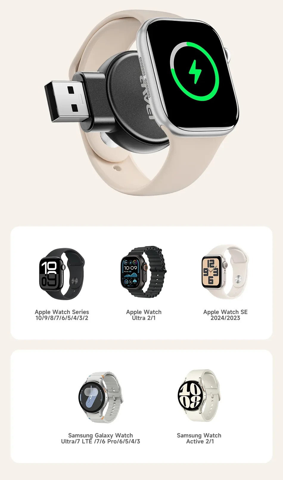 AWEI įkroviklis skirtas Apple/Samsung Watch W26 juodos spalvos aprašymas - Prekės nuotrauka AWEI įkroviklis skirtas Apple/Samsung Watch W26 juodos spalvos aprašymas - Prekės nuotrauka