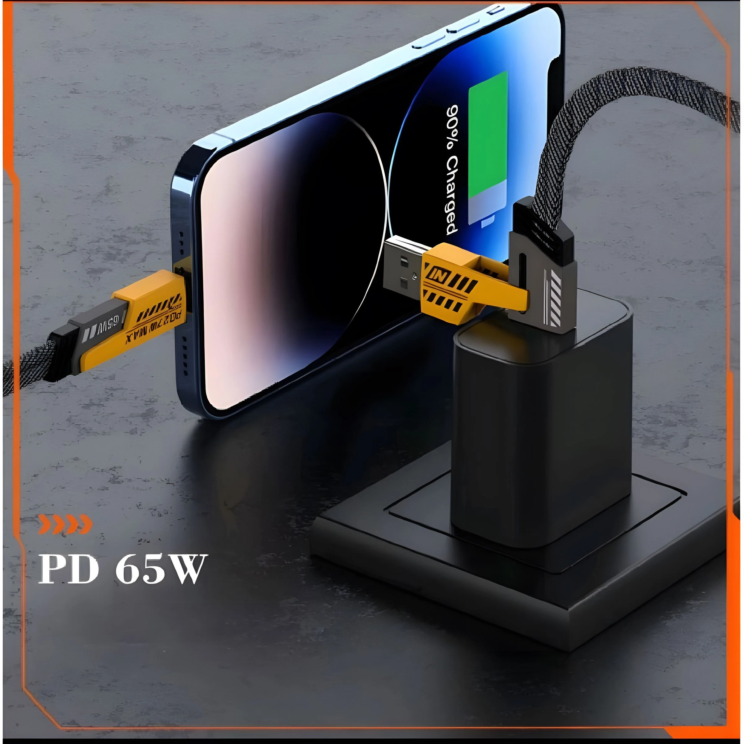 AWEI kabelis CL-226 4w1 usb-c/lightning/USB-A juodos spalvos 65W/27W aprašymas - Prekės nuotrauka