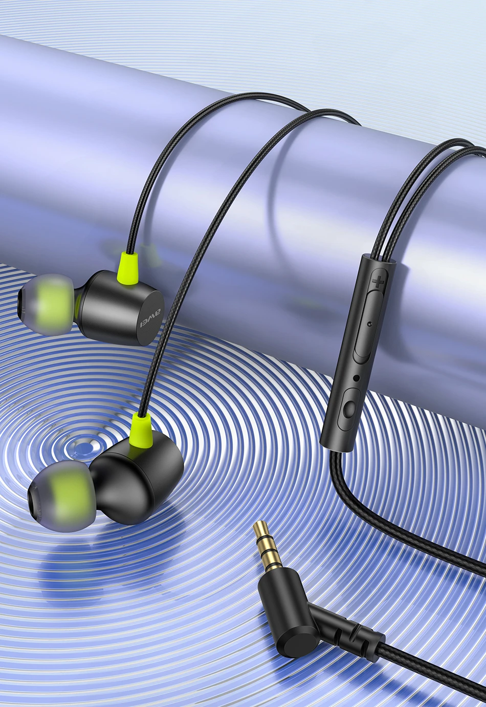 AWEI L5 stereo ausinės 3.5mm jack/juodos spalvos aprašymas - Prekės nuotrauka