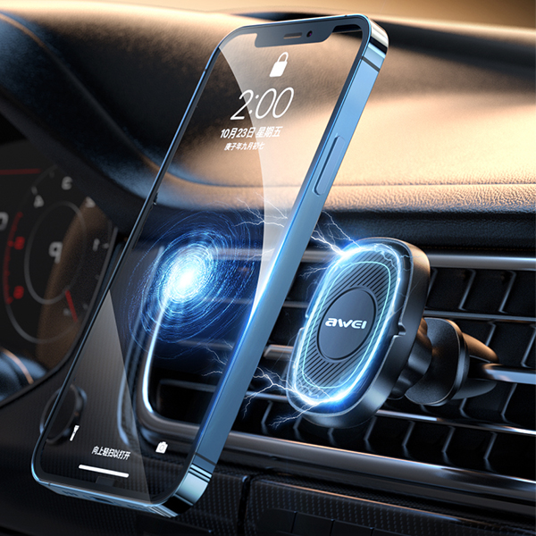 AWEI magnetinis automobilinis laikiklis X21 ventiliacijos grotelėms, juodas aprašymas - Prekės nuotrauka