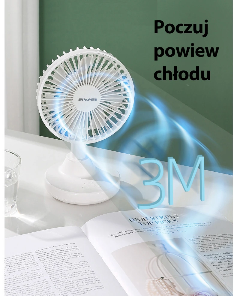 AWEI Mini biuro ventiliatorius F29 juodos spalvos aprašymas - Prekės nuotrauka AWEI Mini biuro ventiliatorius F29 juodos spalvos aprašymas - Prekės nuotrauka