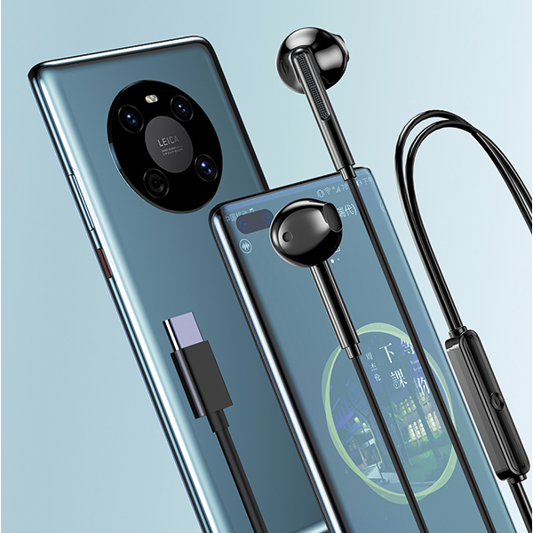 AWEI PC-7T USB-C 1.2m stereofoninės ausinės, juodos spalvos aprašymas - Prekės nuotrauka