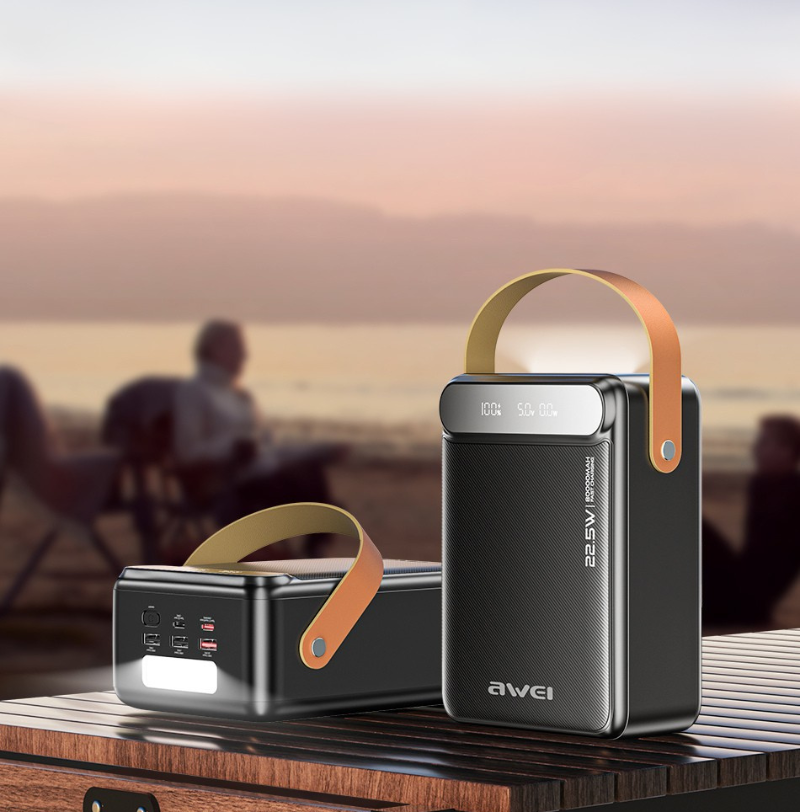 Awei PowerBank P102K 80000 mAh 22,5W PD 2xUSB-C 3xUSB-A juoda aprašymas - Prekės nuotrauka Awei PowerBank P102K 80000 mAh 22,5W PD 2xUSB-C 3xUSB-A juoda aprašymas - Prekės nuotrauka