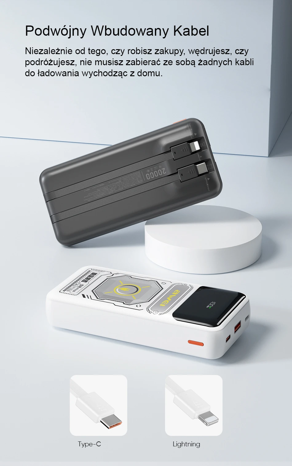 AWEI PowerBank P99K 20000mAh 22.5W juodos spalvos aprašymas - Prekės nuotrauka AWEI PowerBank P99K 20000mAh 22.5W juodos spalvos aprašymas - Prekės nuotrauka