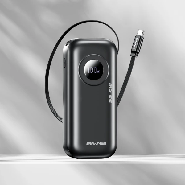 AWEI PowerBank PA-9 10000mAh 22.5W juodos spalvos aprašymas - Prekės nuotrauka AWEI PowerBank PA-9 10000mAh 22.5W juodos spalvos aprašymas - Prekės nuotrauka
