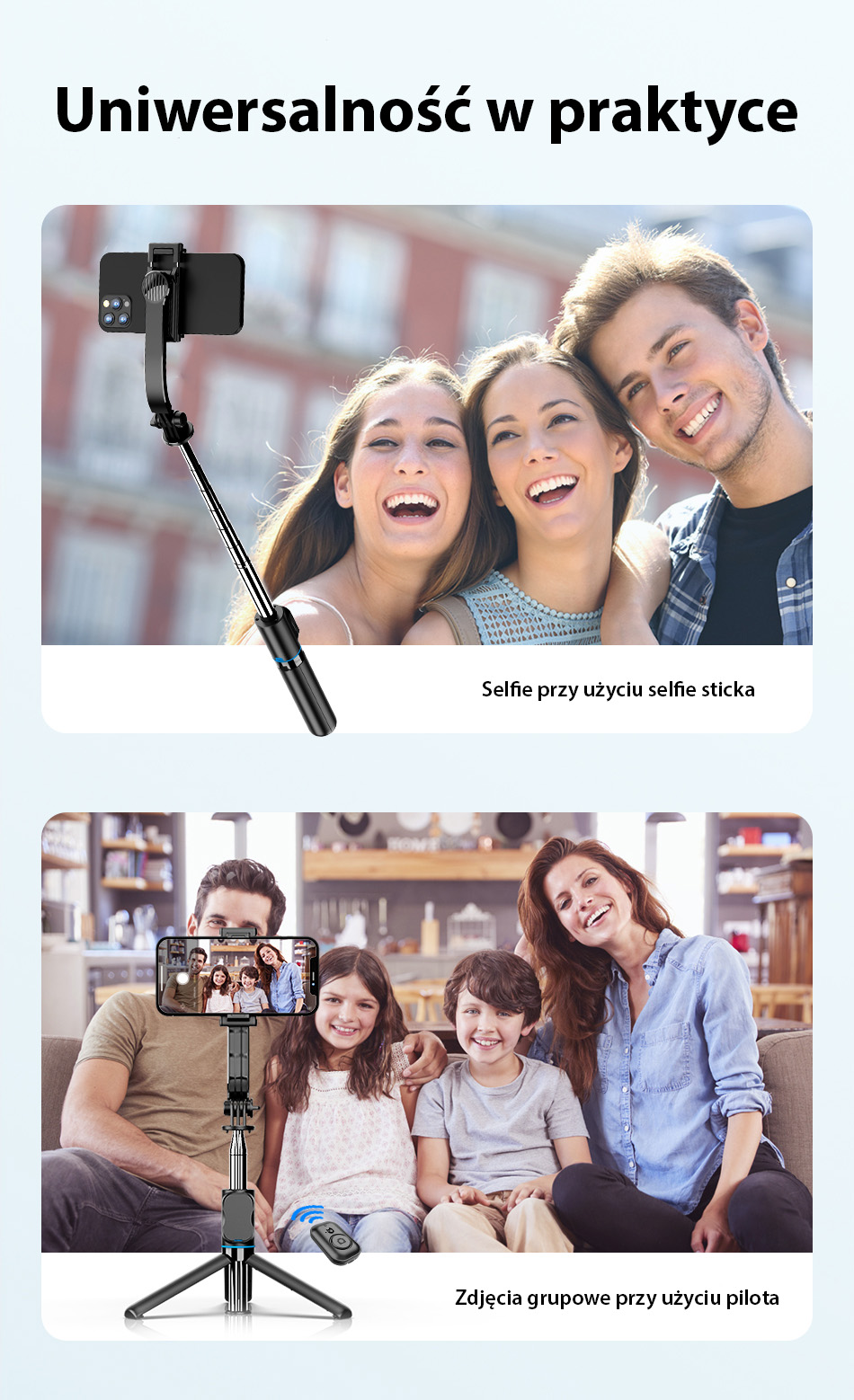 AWEI Selfie Stick X49 juodos spalvos aprašymas - Prekės nuotrauka AWEI Selfie Stick X49 juodos spalvos aprašymas - Prekės nuotrauka