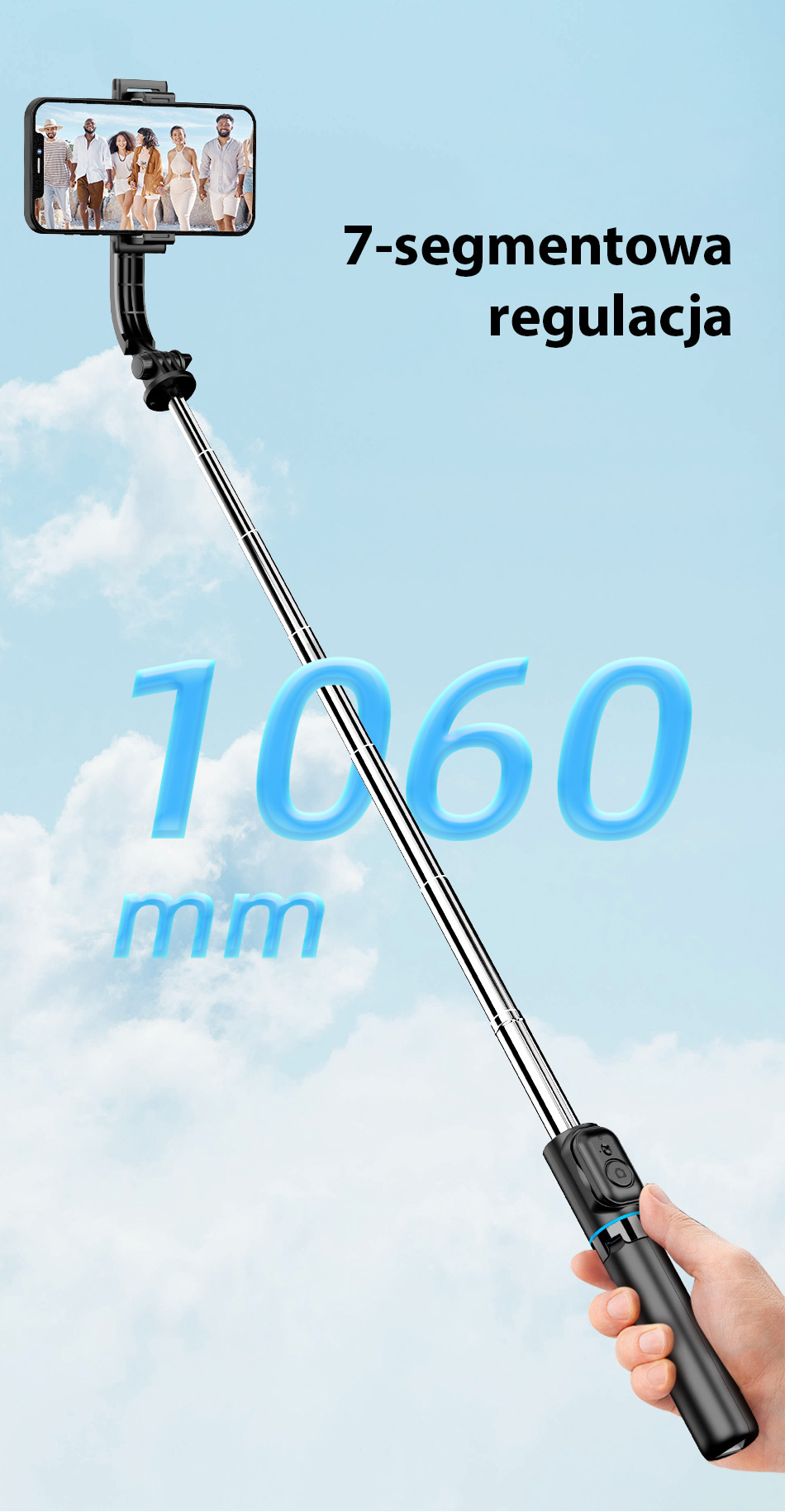 AWEI Selfie Stick X49 juodos spalvos aprašymas - Prekės nuotrauka AWEI Selfie Stick X49 juodos spalvos aprašymas - Prekės nuotrauka
