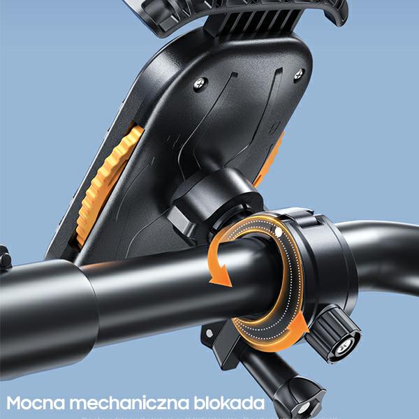 AWEI X29 dviračio laikiklis 4.7″-6.7″ rėmui, juodos spalvos aprašymas - Prekės nuotrauka