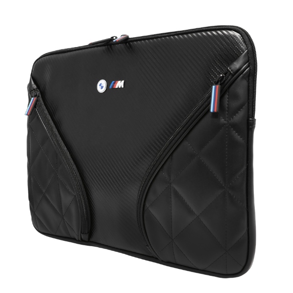 Bag BMW Carbon Pockets & Metal Logo Sleeve 16″ juodos spalvos aprašymas - Prekės nuotrauka