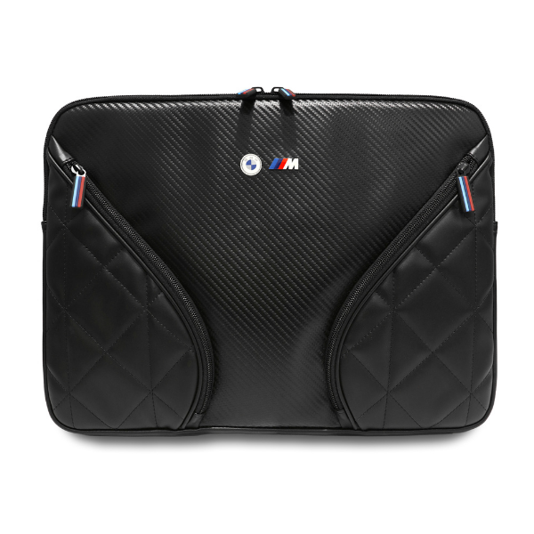 Bag BMW Carbon Pockets & Metal Logo Sleeve 16″ juodos spalvos aprašymas - Prekės nuotrauka