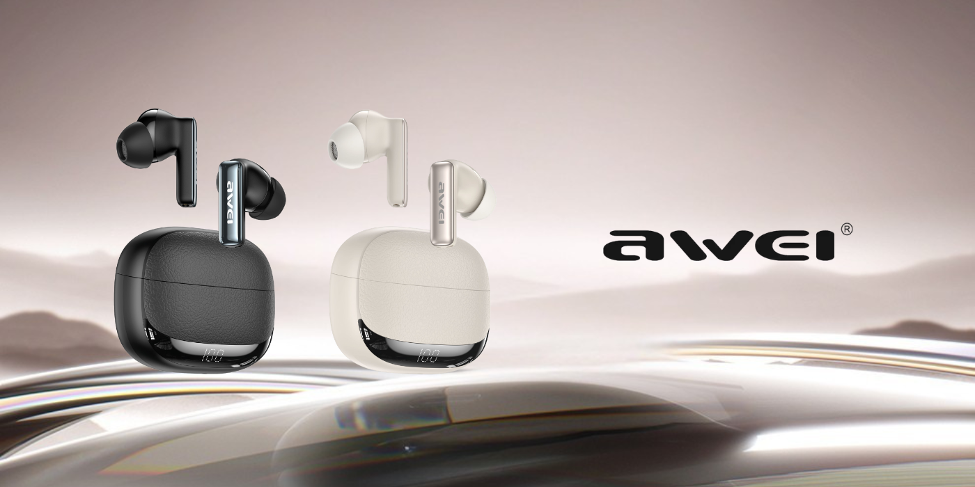 Belaidės Ausinės AWEI TA19 ANC Bluetooth 6.0 TWS + įkrovimo dėklas juodos spalvos aprašymas - Prekės nuotrauka