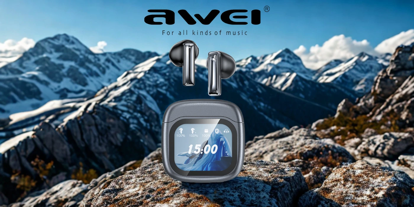 Belaidės ausinės AWEI TP100 ENC Bluetooth 5.4 TWS + docking station juodos spalvos aprašymas - Prekės nuotrauka Belaidės ausinės AWEI TP100 ENC Bluetooth 5.4 TWS + docking station juodos spalvos aprašymas - Prekės nuotrauka