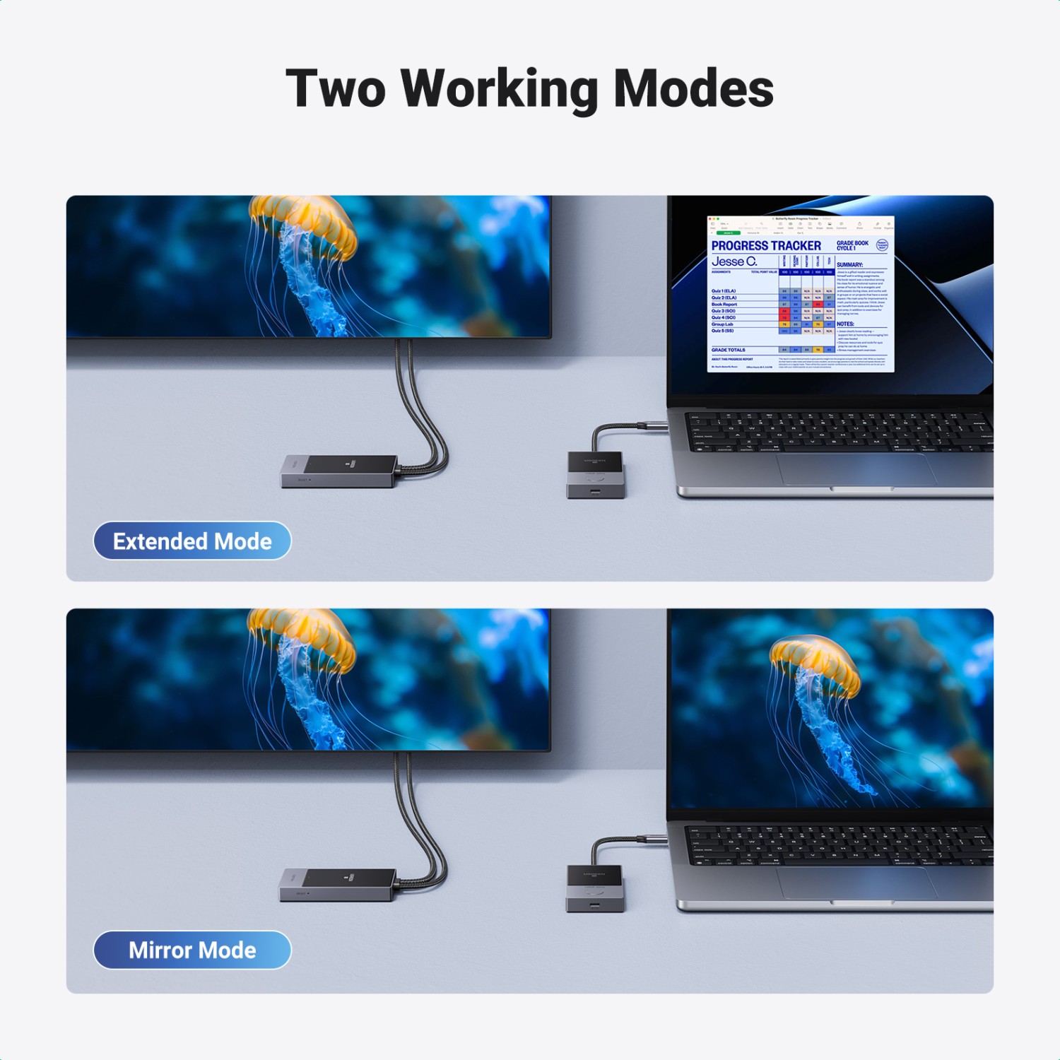 Belaidis adapteris vaizdo perdavimui iš USB-C (palaikančios vaizdo perdavimą) – HDMI 1080P@60Hz 30m CM737 UGREEN aprašymas - Prekės nuotrauka