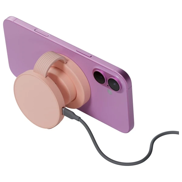 Energea Belaidis įkroviklis Bazic GoMag Trio 2 3in1 15W magnetic skirtas Apple iPhone/Watch/AirPods rožinės spalvos aprašymas - Prekės nuotrauka