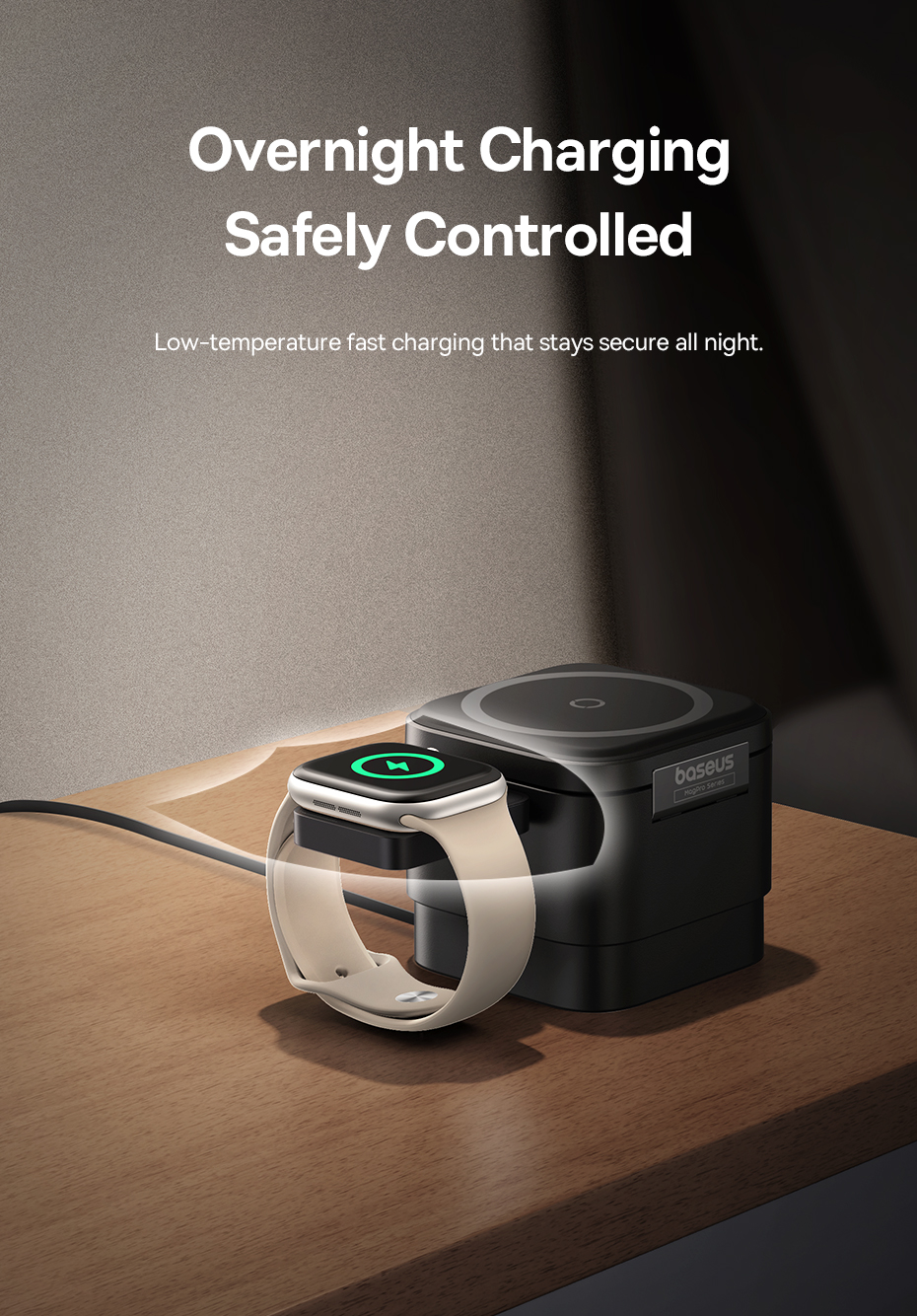 Baseus Belaidis magnetinis įkroviklis MagPro USB-C 2.5W Watch laikrodžiams, juodas aprašymas - Prekės nuotrauka