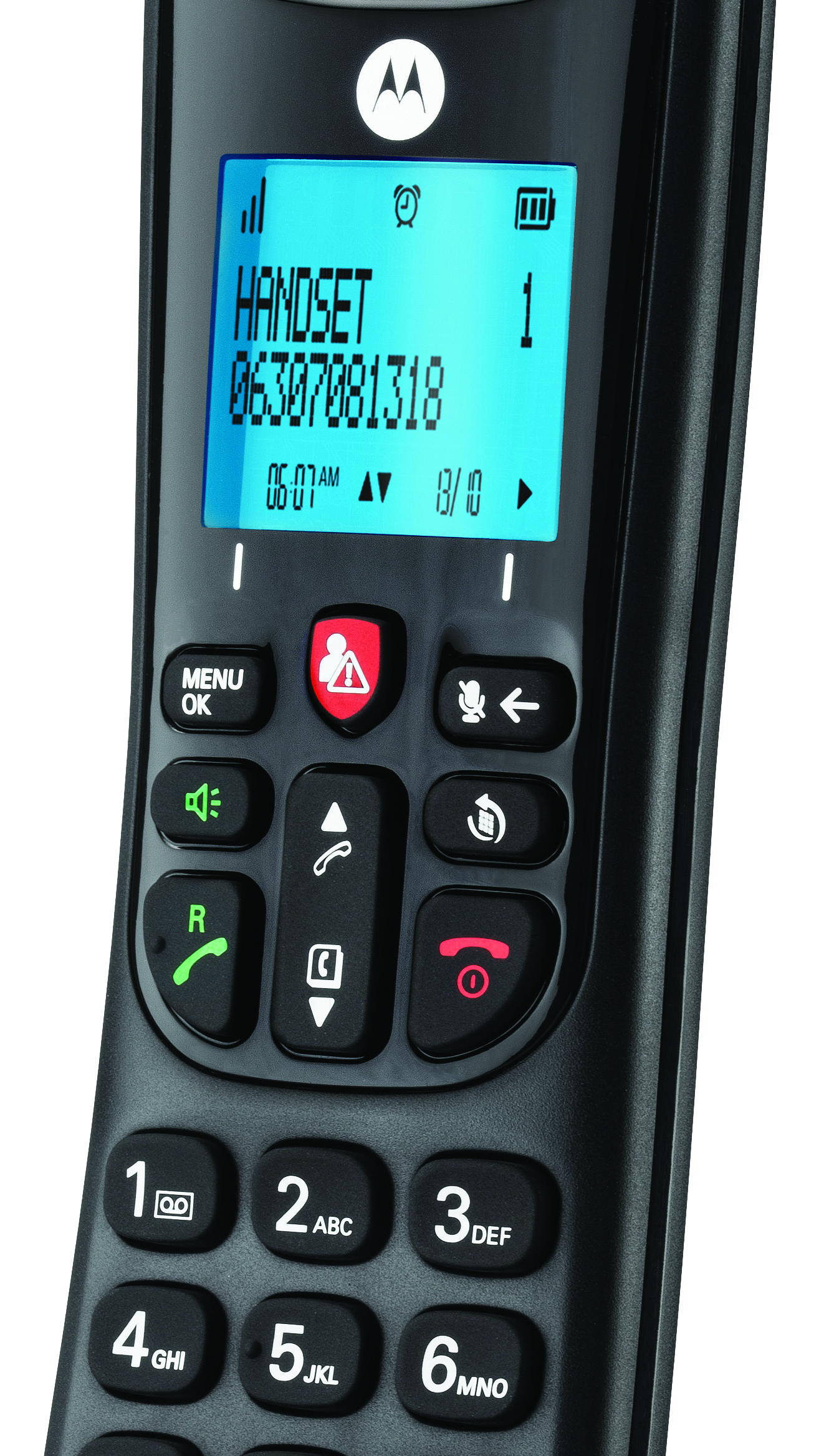 Belaidis stacionarus telefonas Motorola CD4001 juodas aprašymas - Prekės nuotrauka