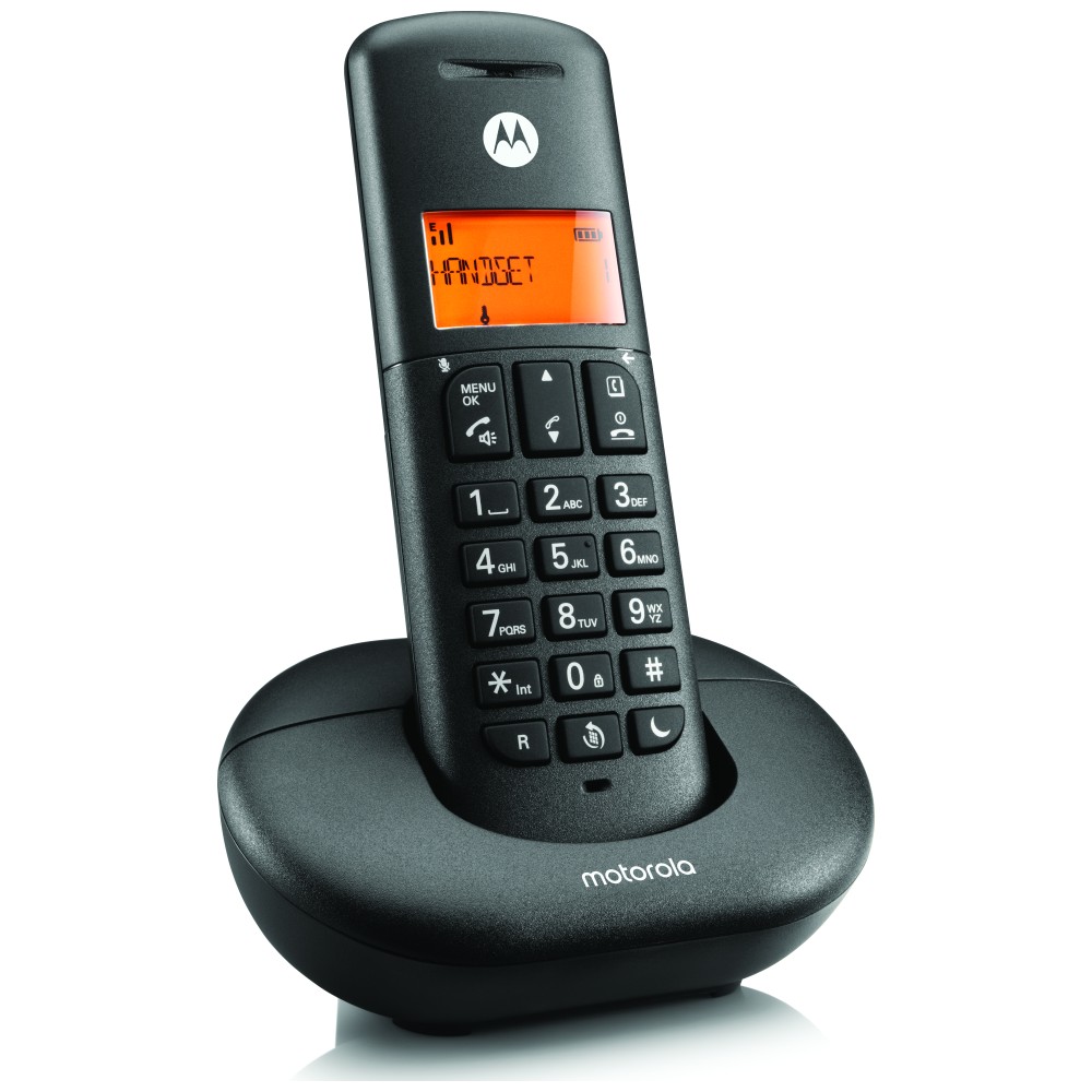 Motorola Wireless Landline Phone | E201 | Built-in display | Juodas aprašymas - Prekės nuotrauka
