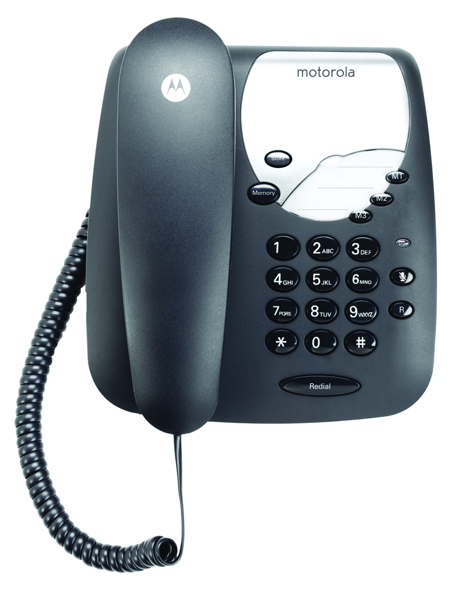 Belaidis telefonas su sieniniu laikikliu Motorola CT1 juodos spalvos aprašymas - Prekės nuotrauka