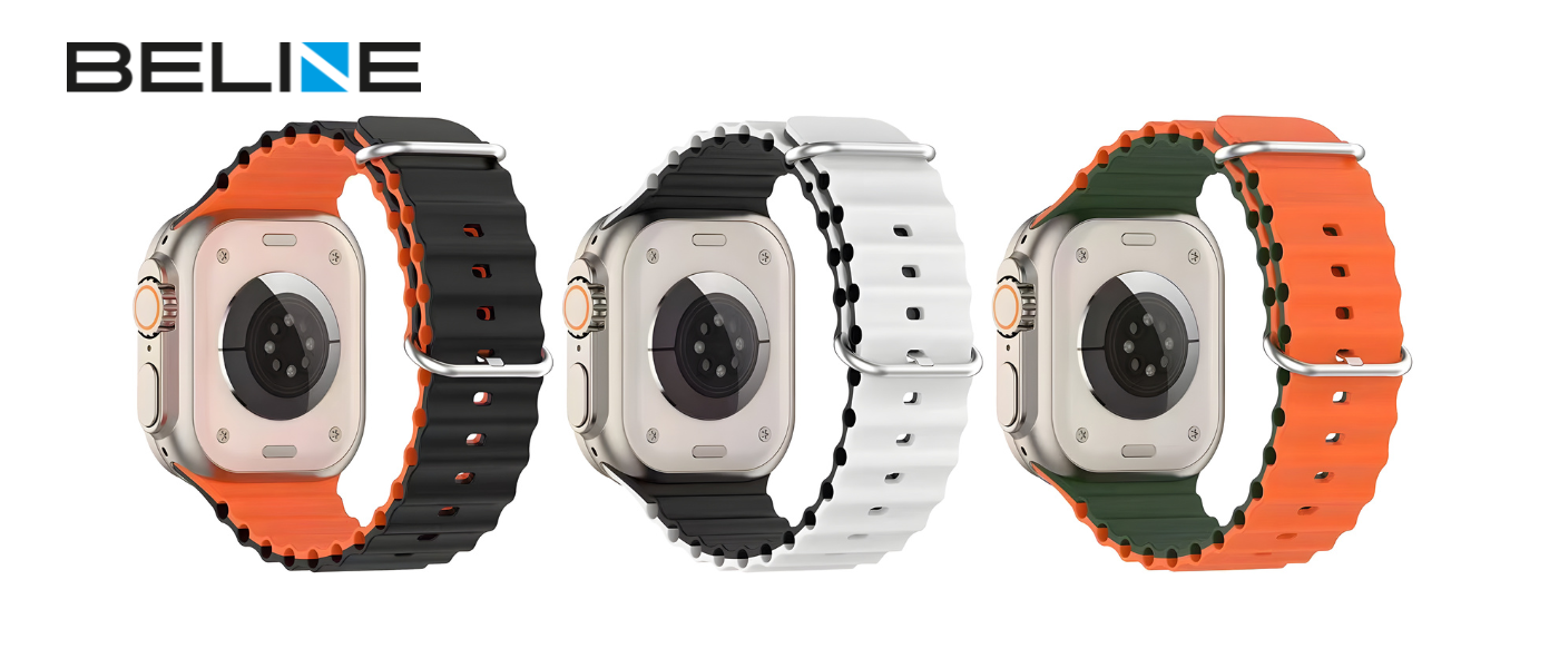 Beline Apple Watch Silicone Waves apyrankė 38/40/41mm baltos spalvos-juodos spalvos Box aprašymas - Prekės nuotrauka