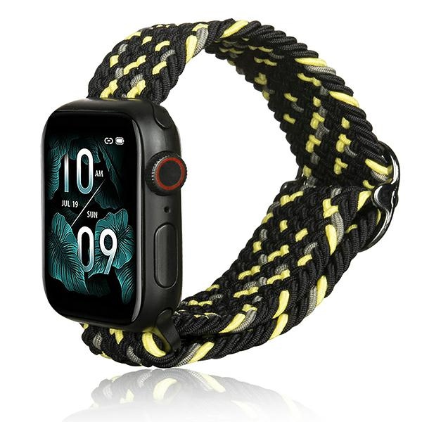 Beline Apple Watch Textile apyrankė 38/40/41mm juodos spalvos/Lime aprašymas - Prekės nuotrauka