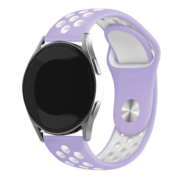 Beline apyrankė Watch 20mm Sport silikoninė violetinės/baltos spalvos dėžutėje aprašymas - Prekės nuotrauka