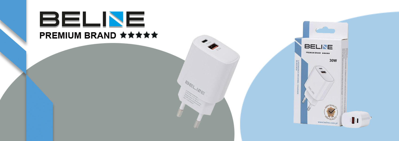 Beline įkroviklis 1x USB-C + 1x USB 30W baltos spalvos (tik antgalis) PD 3.0 + QC 3.0 BLN2CW30 GaN aprašymas - Prekės nuotrauka Beline įkroviklis 1x USB-C + 1x USB 30W baltos spalvos (tik antgalis) PD 3.0 + QC 3.0 BLN2CW30 GaN aprašymas - Prekės nuotrauka