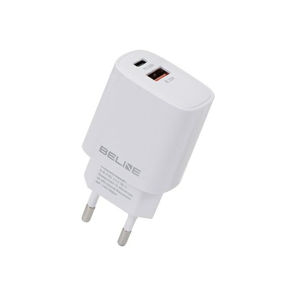 Beline įkroviklis 1x USB-C + 1x USB 30W baltos spalvos (tik antgalis) PD 3.0 + QC 3.0 BLN2CW30 GaN aprašymas - Prekės nuotrauka Beline įkroviklis 1x USB-C + 1x USB 30W baltos spalvos (tik antgalis) PD 3.0 + QC 3.0 BLN2CW30 GaN aprašymas - Prekės nuotrauka