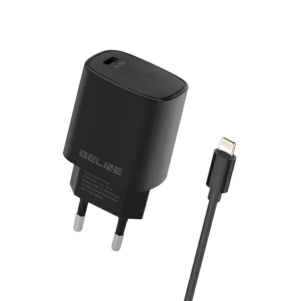 Beline Charger 1x USB-C 20W + lightning cable juodos spalvos /juodos spalvos PD 3.0 BLNCB20L aprašymas - Prekės nuotrauka Beline Charger 1x USB-C 20W + lightning cable juodos spalvos /juodos spalvos PD 3.0 BLNCB20L aprašymas - Prekės nuotrauka