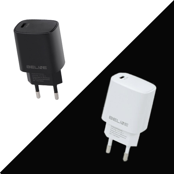 Beline Charger 1x USB-C 20W + lightning cable juodos spalvos /juodos spalvos PD 3.0 BLNCB20L aprašymas - Prekės nuotrauka Beline Charger 1x USB-C 20W + lightning cable juodos spalvos /juodos spalvos PD 3.0 BLNCB20L aprašymas - Prekės nuotrauka