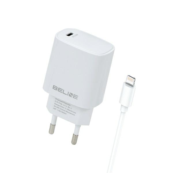 Beline Charger 1x USB-C 20W + Lightning cable baltos spalvos /baltos spalvos PD3.0 BLNCW20L aprašymas - Prekės nuotrauka Beline Charger 1x USB-C 20W + Lightning cable baltos spalvos /baltos spalvos PD3.0 BLNCW20L aprašymas - Prekės nuotrauka